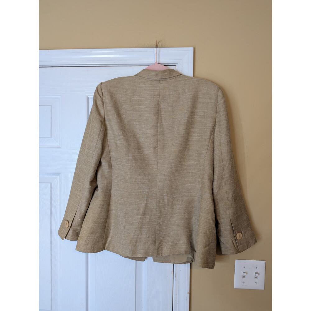 Vintage Armani Collezioni Silk Linen Pantsuit Set Size 14 Quiet Luxury - Picture 10 of 13